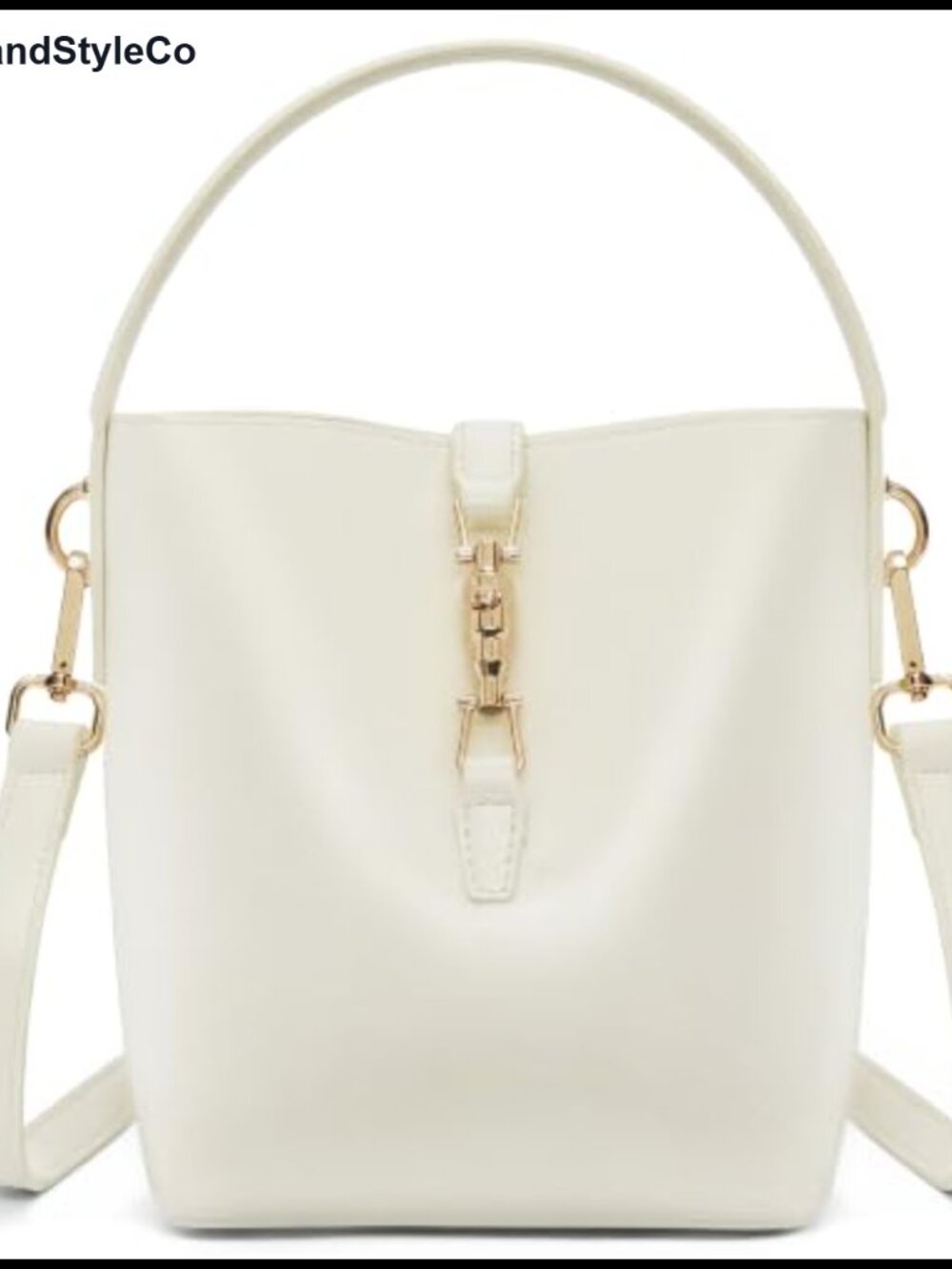 Small Bucket Purse Soft Faux Leather Crossbody Bag for Women with Removable